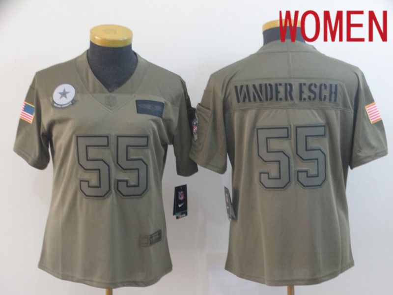 Women Dallas cowboys #55 Vander esch Nike Camo 2019 Salute to Service Limited NFL Jerseys